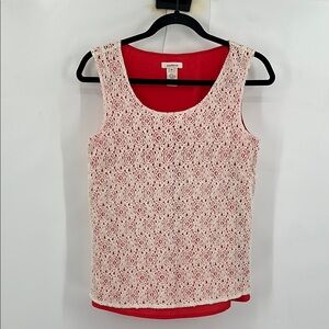 Sundance Layered Lace Tank Top Size Medium